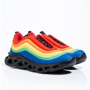 Cape Robbin Orlando Aerated Spiral Sole Rainbow Sneakers